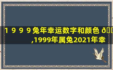 １９９９兔年幸运数字和颜色 🐦 ,1999年属兔2021年幸运数 ☘ 字